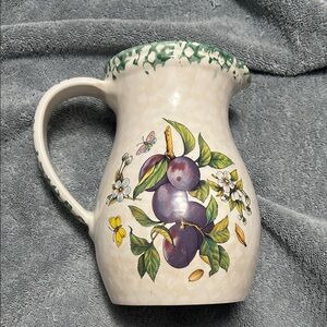 Himark Made in Italy Ceramic Pitcher Hand Painted Grapes Floral Fruits Water jug